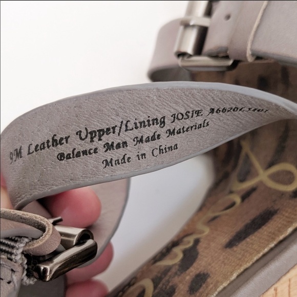 Sam Edelman "Josie" Gray Cork Wedge Sandals - Picture 7 of 8